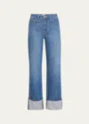 L Agence Miley Ultra High Rise Wide-leg Cuffed Jeans In Lampson