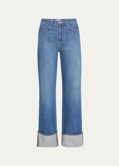 L Agence Miley Ultra High Rise Wide-leg Cuffed Jeans In Lampson