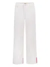 L Agence Miley Ultra High Rise Wide Leg Cuff Jeans In Blanc