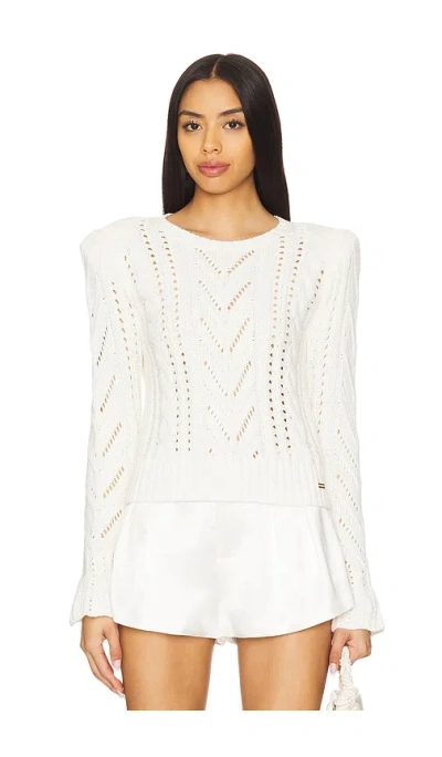 L Agence Mio Crop Pullover In 象牙白