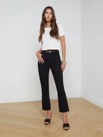 L Agence Mira Cropped Bootcut Jean In Black