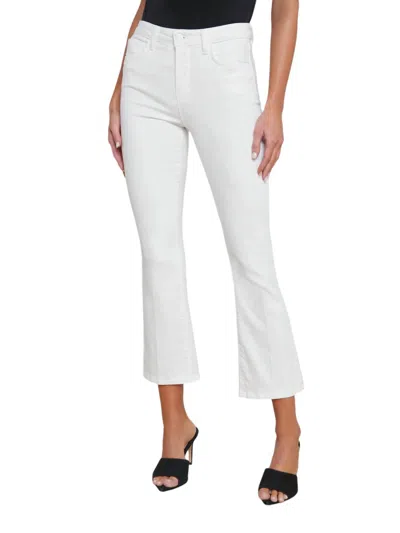 L Agence Mira Cropped Bootcut Jean In Blanc In White
