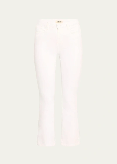 L Agence Mira Ultra High-rise Crop Micro Bootcut Jeans In Blanc
