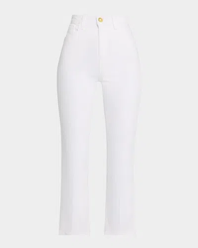 L Agence Mira Ultra High-rise Crop Micro Bootcut Jeans In Blancmatte