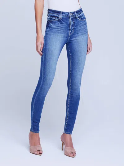 L Agence Monique Ultra High Rise Skinny Jean In Cambridge In Blue