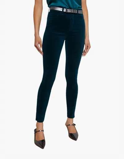 L Agence Monique Velvet Skinny Jeans In Rich Teal In Multi