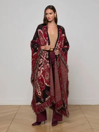 L Agence Naoko Poncho In Burgundy