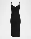 L Agence Narissa Embellished Shirred Midi Dress In Black