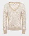 L'agence Nashwa Embellished V-neck Sweater In Neutral