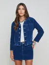 L Agence Nelly Corduroy Jacket In Lapis Blue