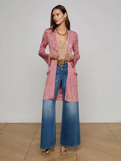 L Agence Neve Cardigan In Pink