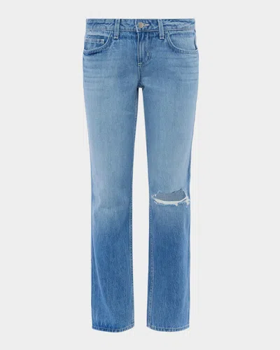 L Agence Nevia Low-rise Distressed Straight Jeans In Zion Destruct