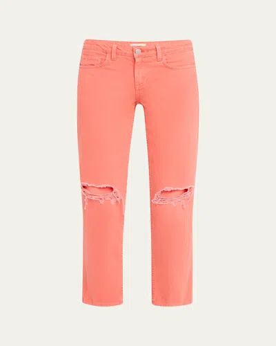 L Agence Nevia Low-rise Slouchy Straight Jeans In Neutral