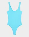 L Agence Nica Scoop-neck Tank Bodysuit In Blue