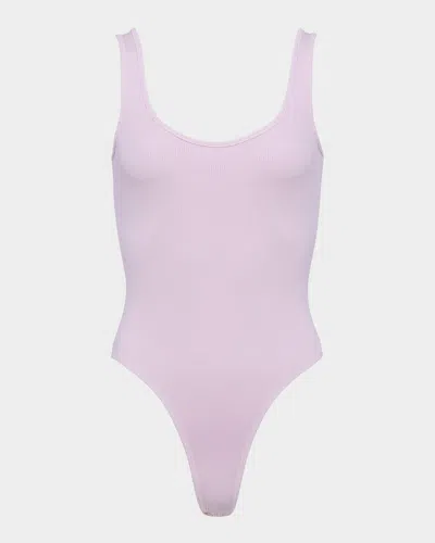 L Agence Nica Scoop-neck Tank Bodysuit In Pale Orchid