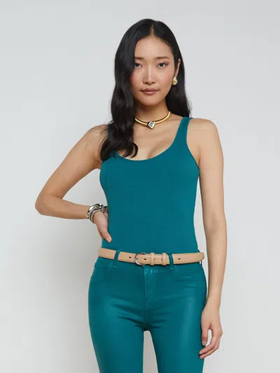 L'agence Nica Scoopneck Bodysuit In Dark Teal