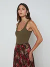 L'agence Nica Scoopneck Bodysuit In Pine