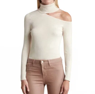 L Agence Nicky Cut Out Sweater In Beige In Neutral