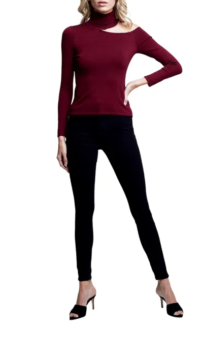 L Agence Nicky Sweater In Dark Wine In Red