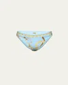 L Agence Nicole Oversized Chain Classic Bikini Bottoms In Sky