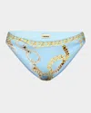 L Agence Nicole Oversized Chain Classic Bikini Bottoms In Sky