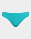 L Agence Nicole Solid Classic Bikini Bottoms In Aqua