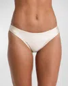 L Agence Nicole Solid Classic Bikini Bottoms In Champagne