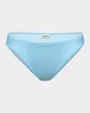 L Agence L'agence Nicole Shimmer Classic Bikini Bottom In Sky