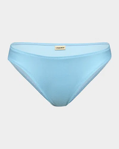 L'agence Nicole Shimmer Classic Bikini Bottom In Sky
