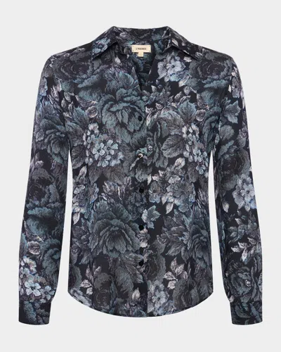 L AGENCE NINA FLORAL SILK BLOUSE