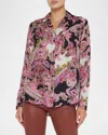 L AGENCE NINA PAISLEY SILK BLOUSE