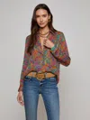 L Agence Nina Silk Blouse In Multi