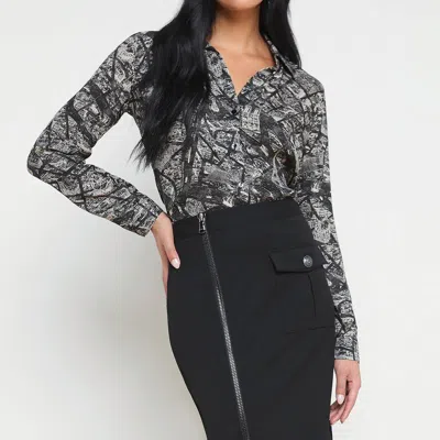 L Agence Nina Paris Button-front Silk Blouse In Black