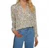 L Agence Nina Mahjong Button-front Silk Blouse In Multi