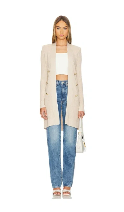 L Agence Noe Double Breasted Cardi In Cream