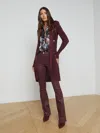 L Agence Noe Double-breasted Cardigan In Dark Wine