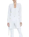L Agence Noe Double-breasted Metallic-knit Cardigan In White