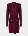 L Agence Noe Double-breasted Cardigan In Dark Wine