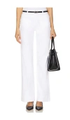 L Agence Nolan High Rise Patchpocket Wide Leg In White