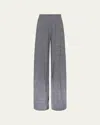 L Agence Nova Pleated Houndstooth Pants In Whiteblack Glen Plaid