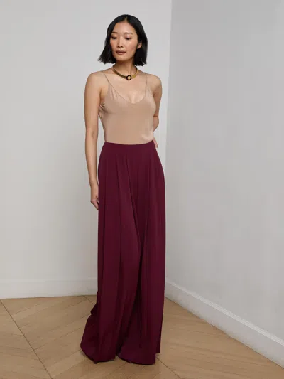 L Agence Nova Pleated Pant In Burgundy