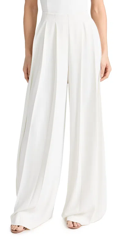 L Agence Nova Pleated Wide-leg Trouser In Ivory