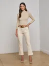 L Agence Noya Cropped Slim Flare Jean In Neutral