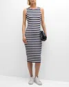 L Agence Nura Sleeveless Midi Dress In Navywhite Stripe