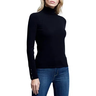 L Agence Odette Sweater In Noir In Blue