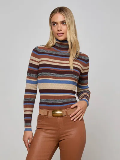 L Agence Olene Turtleneck In Brown