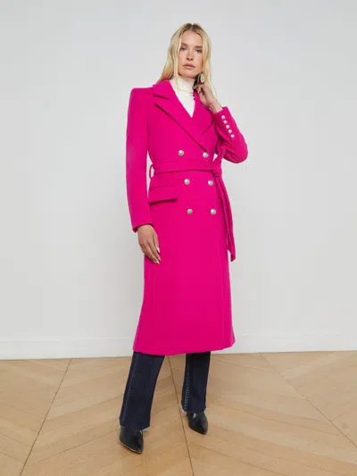 L Agence Olina Coat In Berry Pink