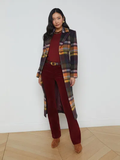 L'agence Olina Coat In Multi Plaid