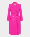 L Agence L'agence Olina Double Breasted Belted Coat In Berry Pink
