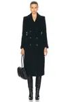 L'agence Olina Pinstriped Belted Trench Coat In Midnight & Ivory